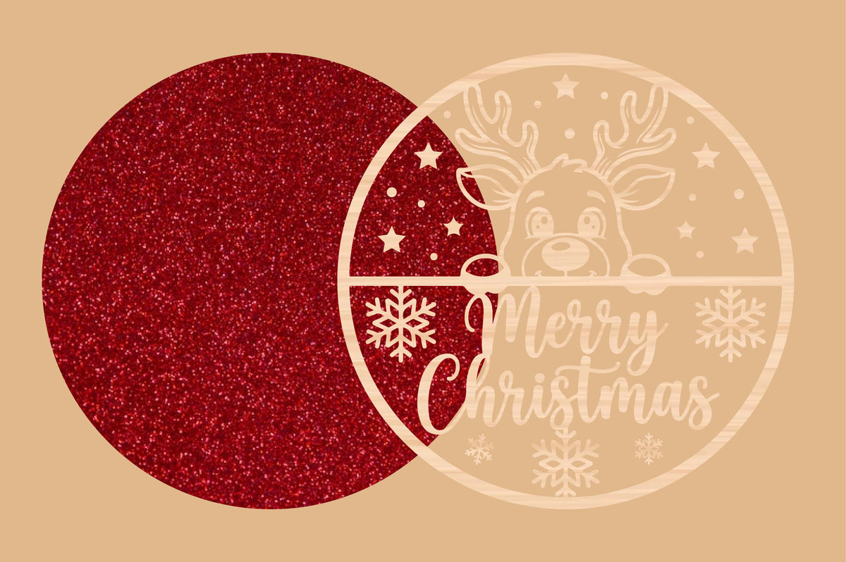 Merry Christmas Reindeer Laser Cut SVG