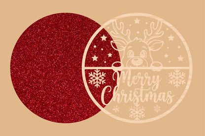 Merry Christmas Reindeer Laser Cut SVG