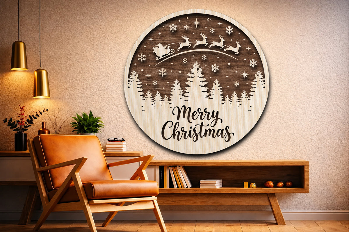 Merry Christmas Round Sign SVG