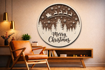 Merry Christmas Round Sign SVG