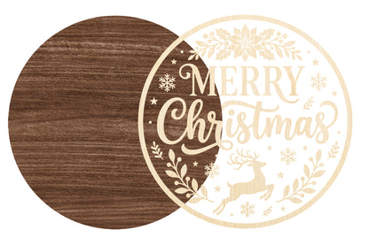 Merry Christmas Round Laser Cut SVG