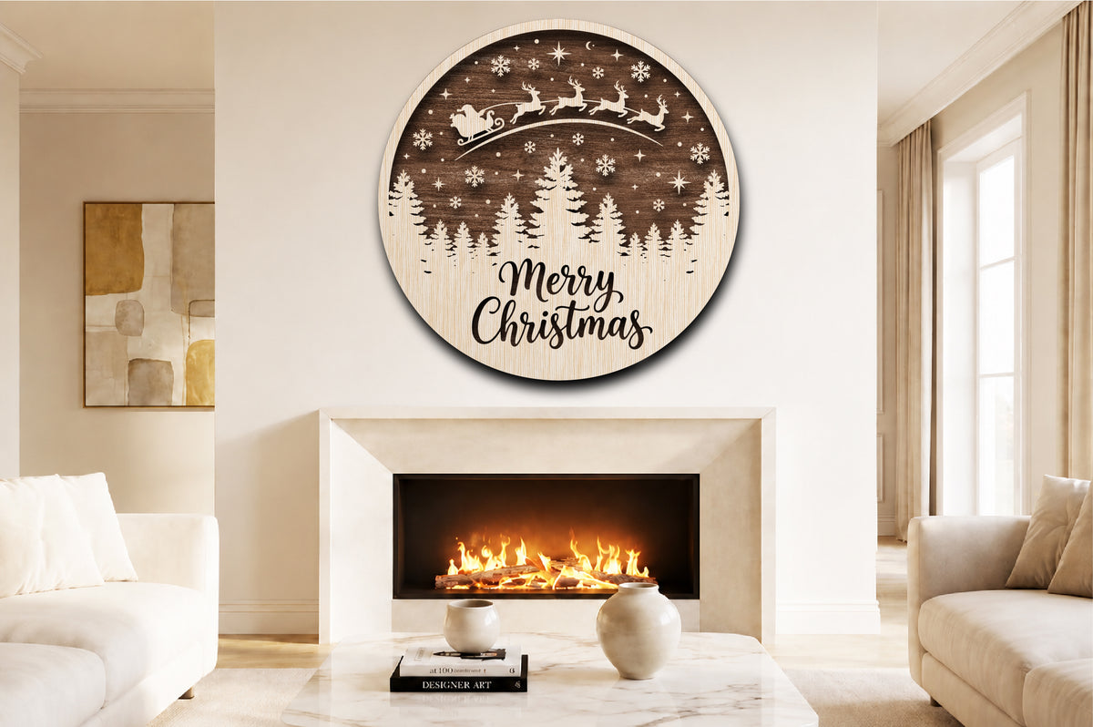 Merry Christmas Round Sign SVG