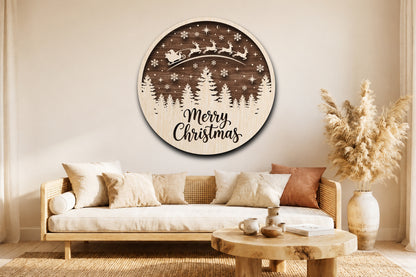 Merry Christmas Round Sign SVG