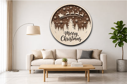 Merry Christmas Round Sign SVG