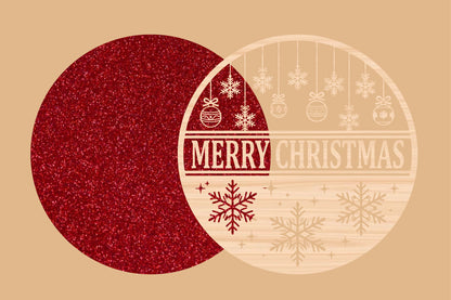 Merry Christmas Laser Cut SVG Round Sign