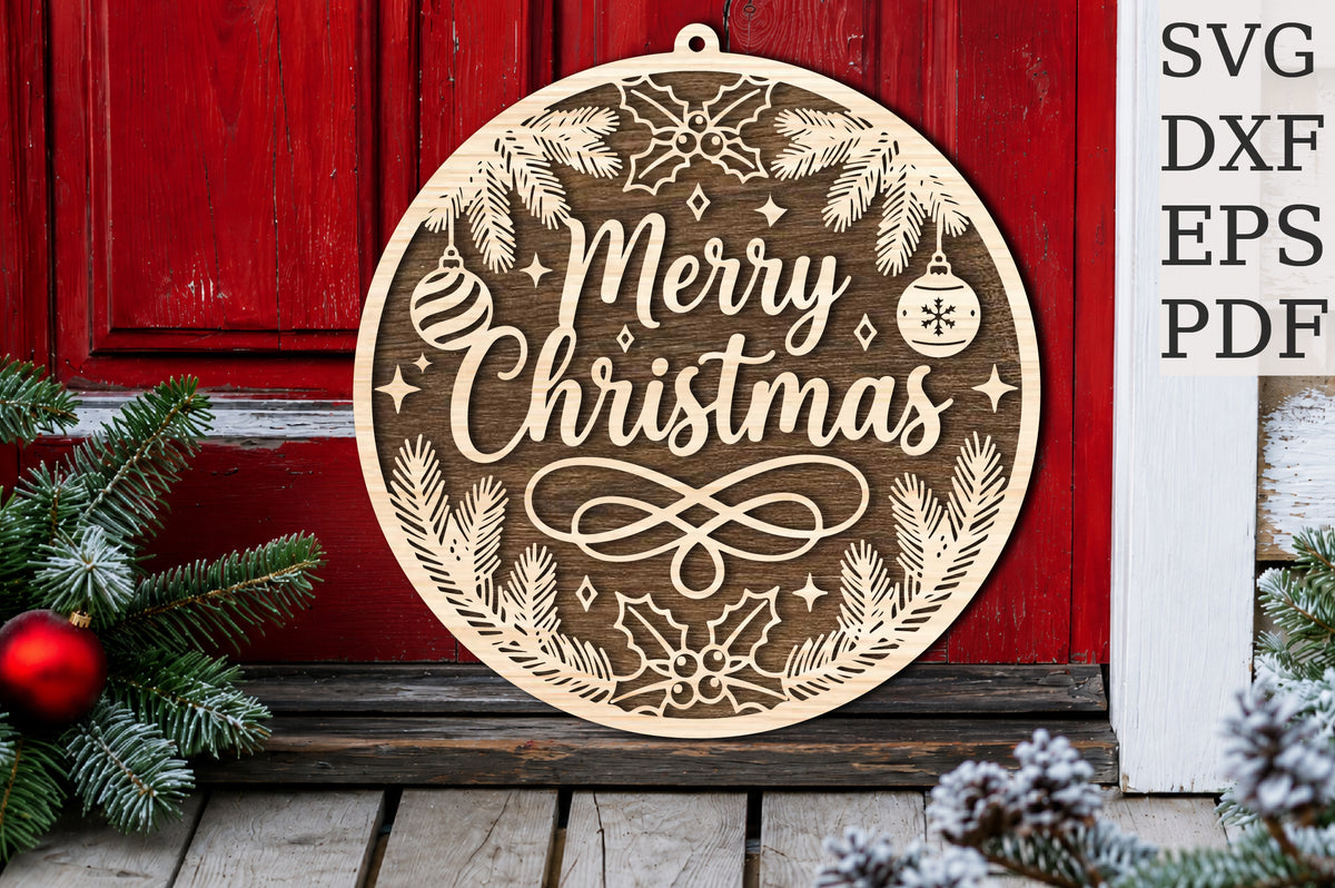 Merry Christmas Ornament SVG