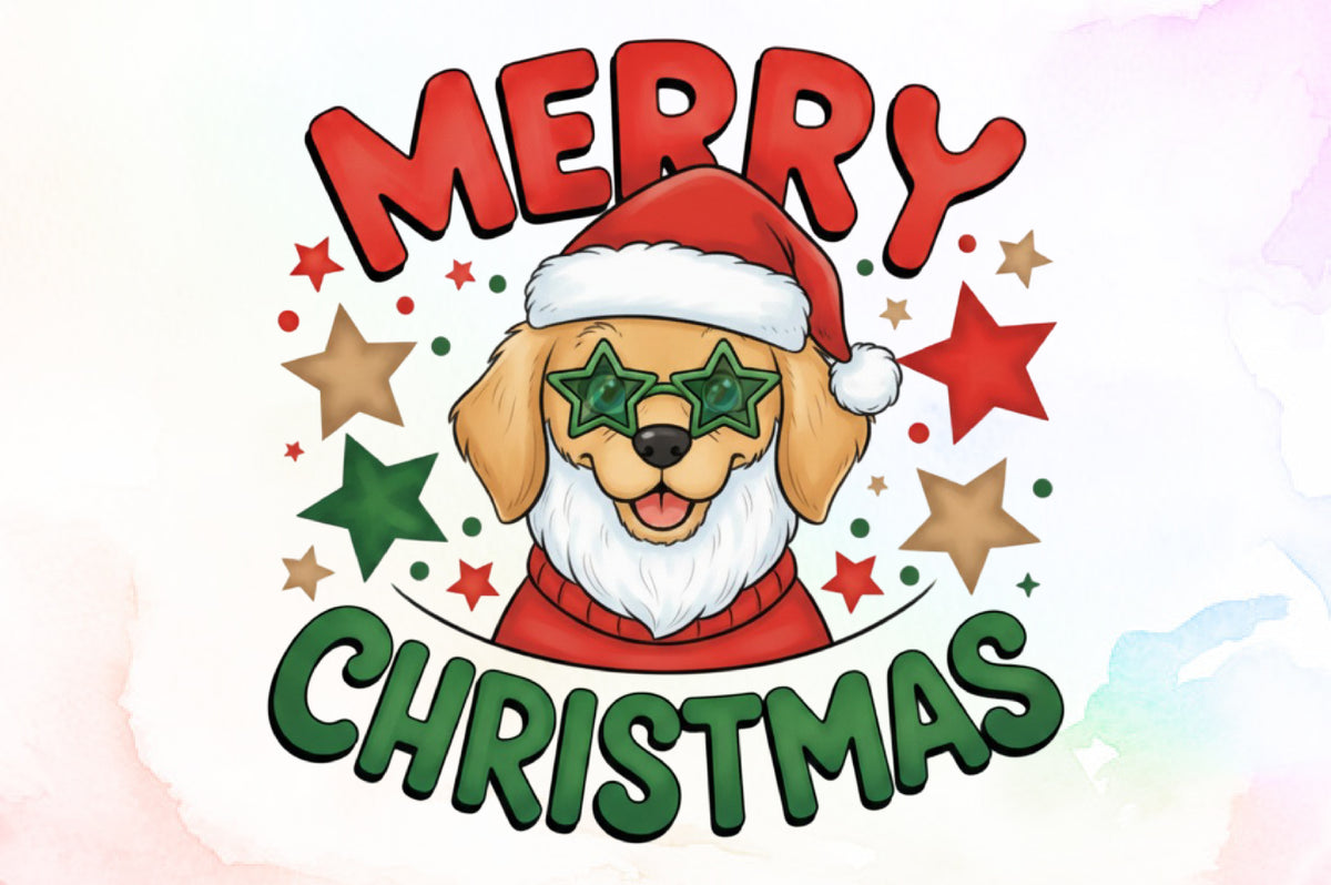 Merry Christmas Santa Dog PNG