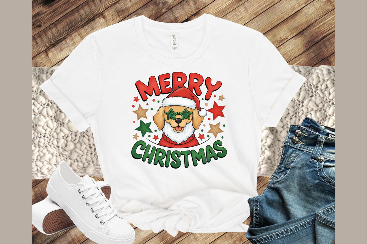 Merry Christmas Santa Dog PNG