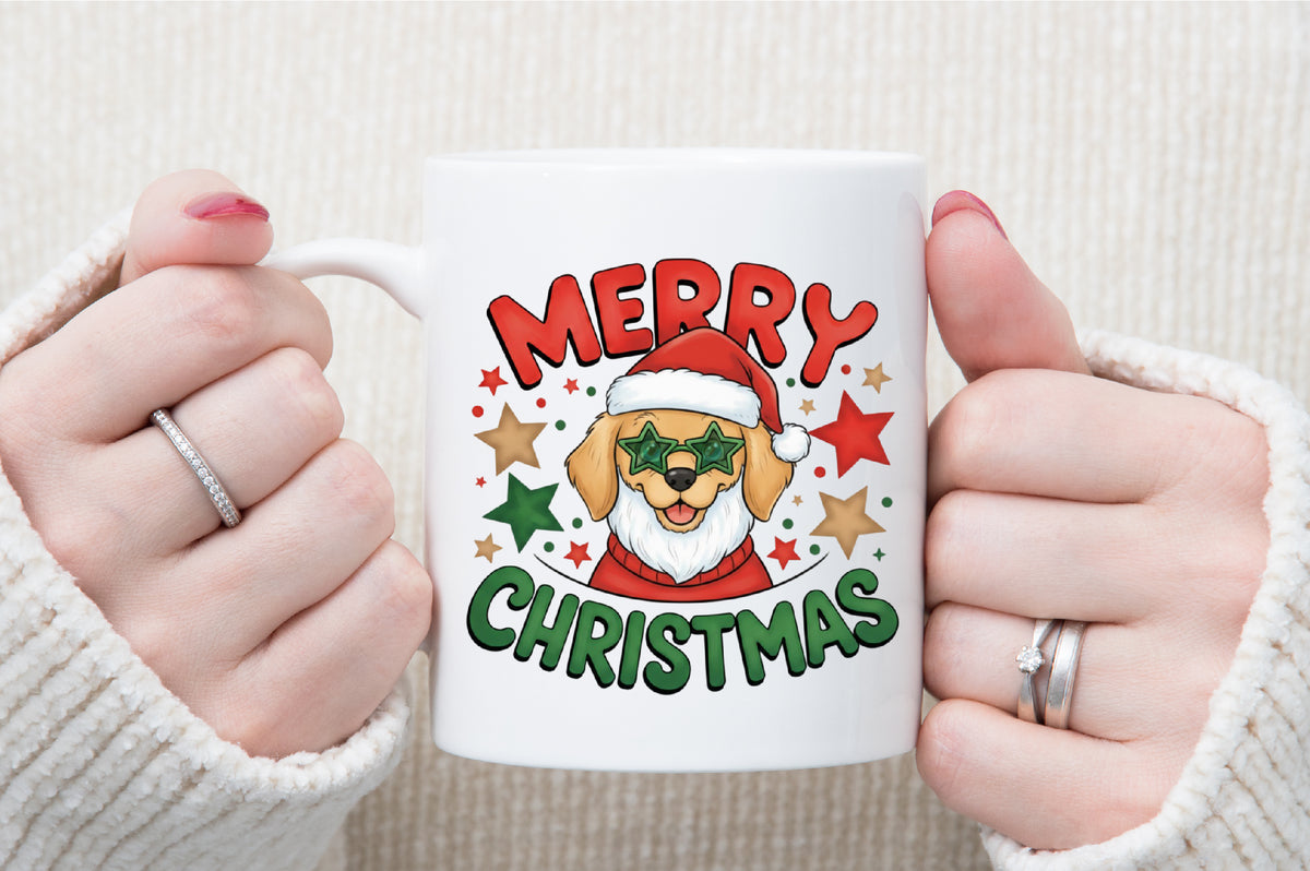 Merry Christmas Santa Dog PNG
