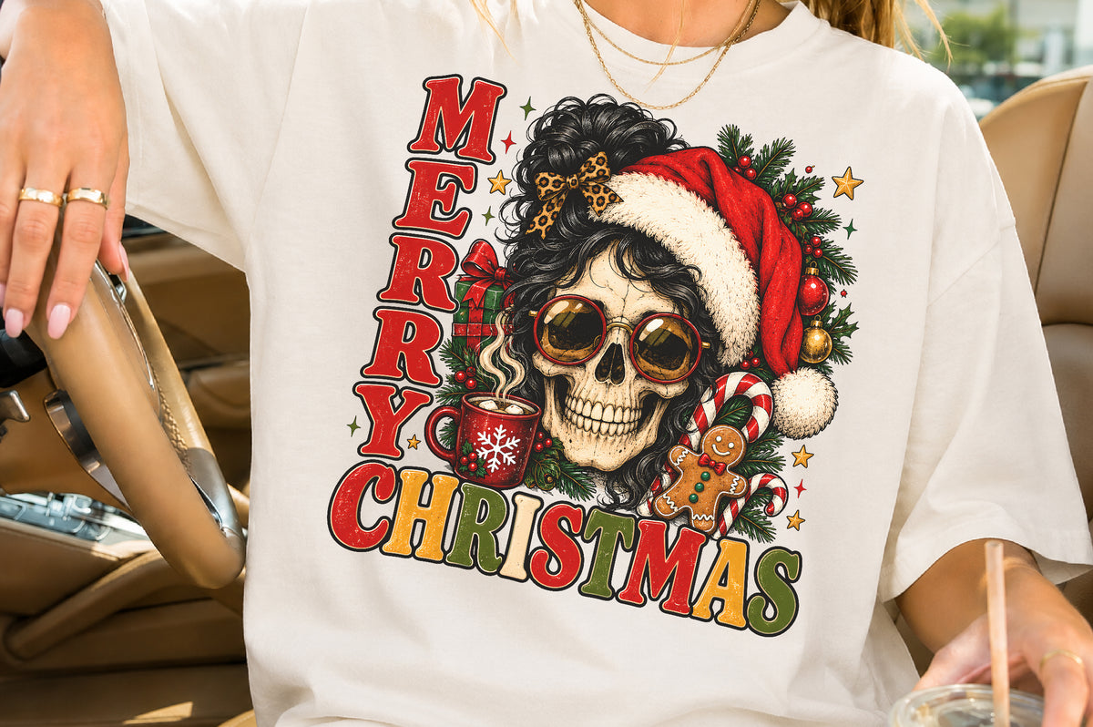 Merry Christmas Skull PNG