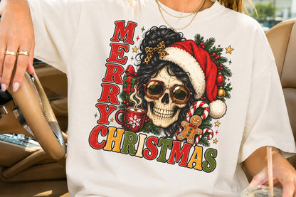 Merry Christmas Skull PNG