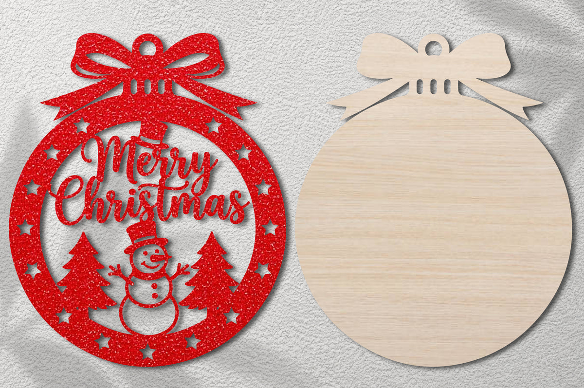 Merry Christmas Snowman Laser Cut SVG