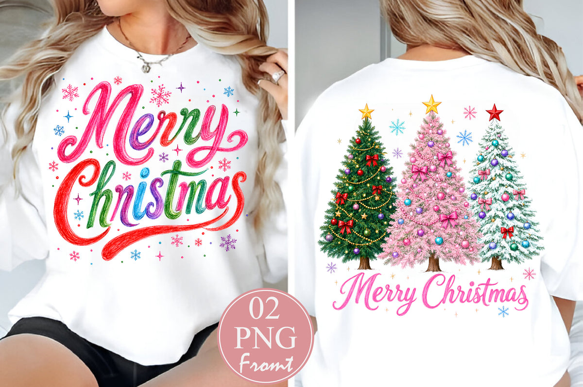 Merry Christmas Tree PNG Sublimation