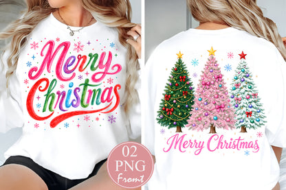 Merry Christmas Tree PNG Sublimation