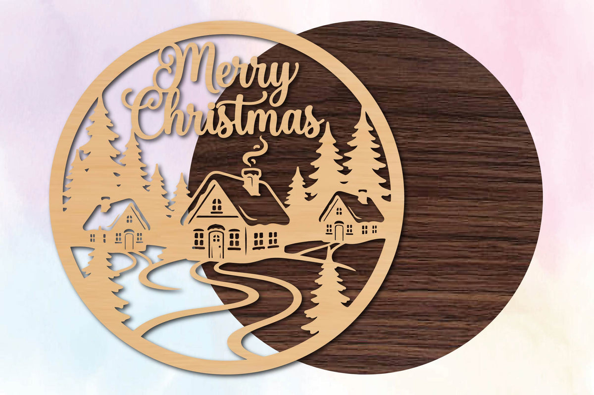 Merry Christmas Winter Village SVG
