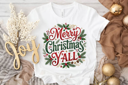 Merry Christmas Y’all PNG, Christmas Sublimation Design, Holiday Shirt PNG, Merry Christmas Yall Graphic, Festive PNG