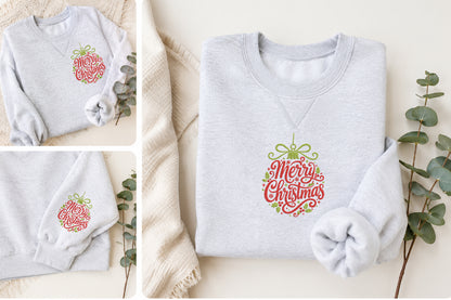 Merry Christmas Embroidery Design – Festive Christmas Machine Embroidery Pattern, Holiday Embroidery Design