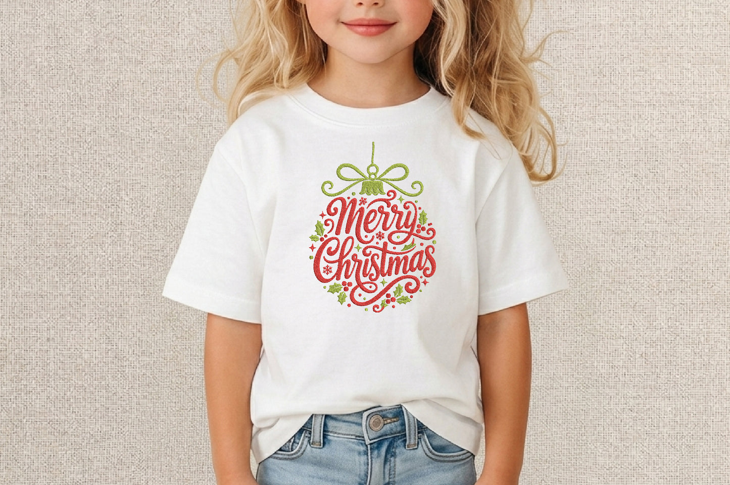 Merry Christmas Embroidery Design – Festive Christmas Machine Embroidery Pattern, Holiday Embroidery Design