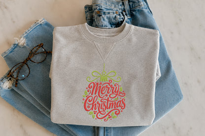 Merry Christmas Embroidery Design – Festive Christmas Machine Embroidery Pattern, Holiday Embroidery Design