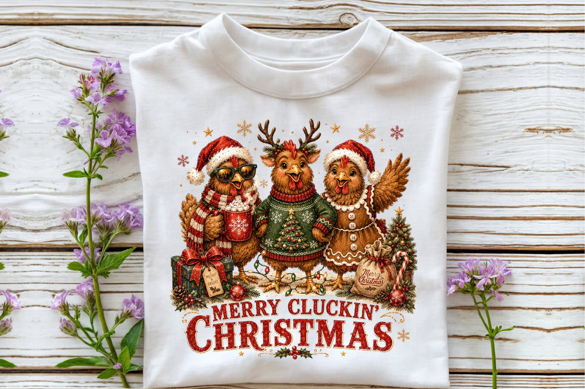 Merry Cluckin Christmas Chicken PNG