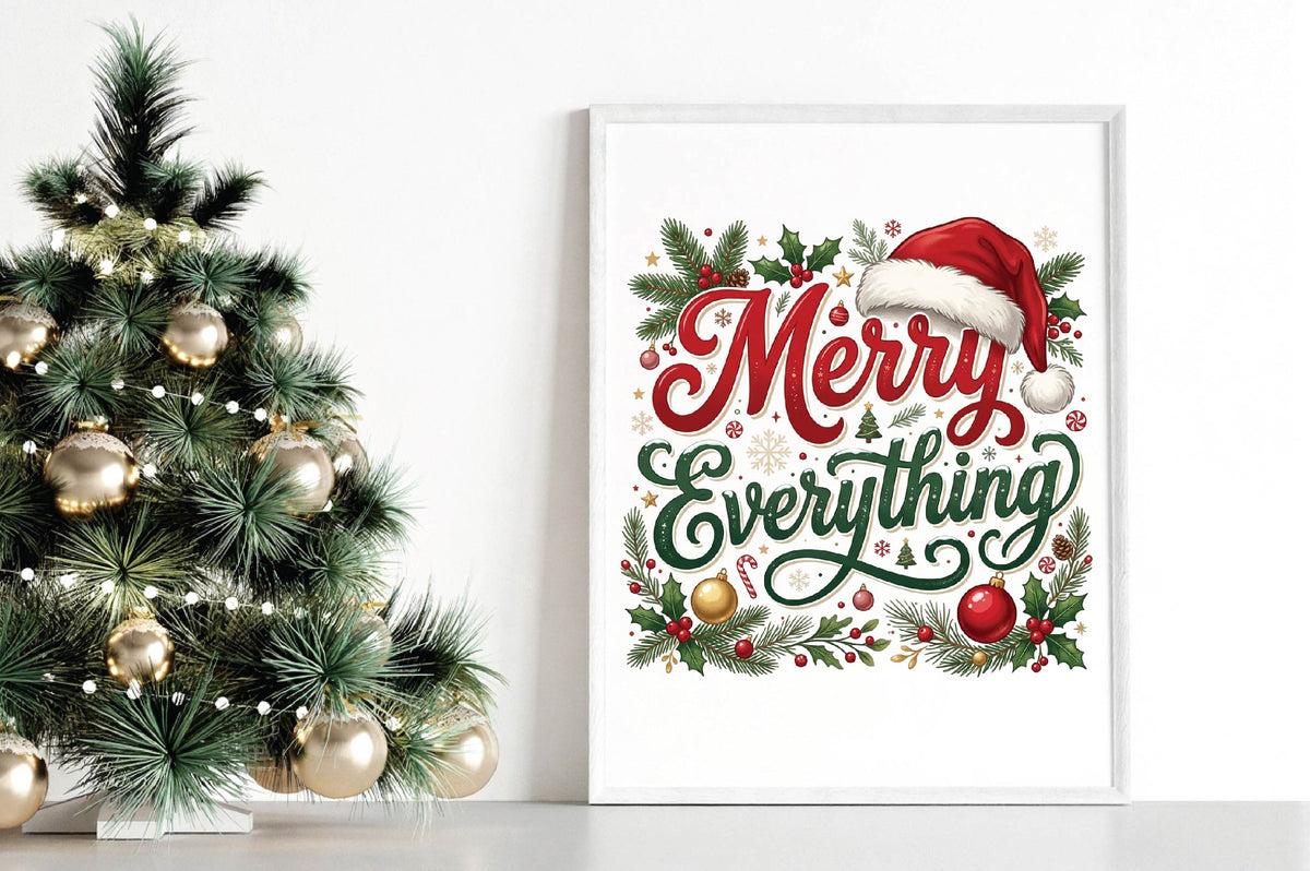 Merry Everything Christmas PNG, Christmas Sublimation Design, Holiday Shirt PNG, Merry Everything Graphic, Festive Christmas PNG