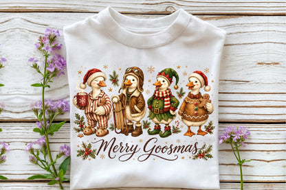 Merry Goosmas Christmas Goose PNG