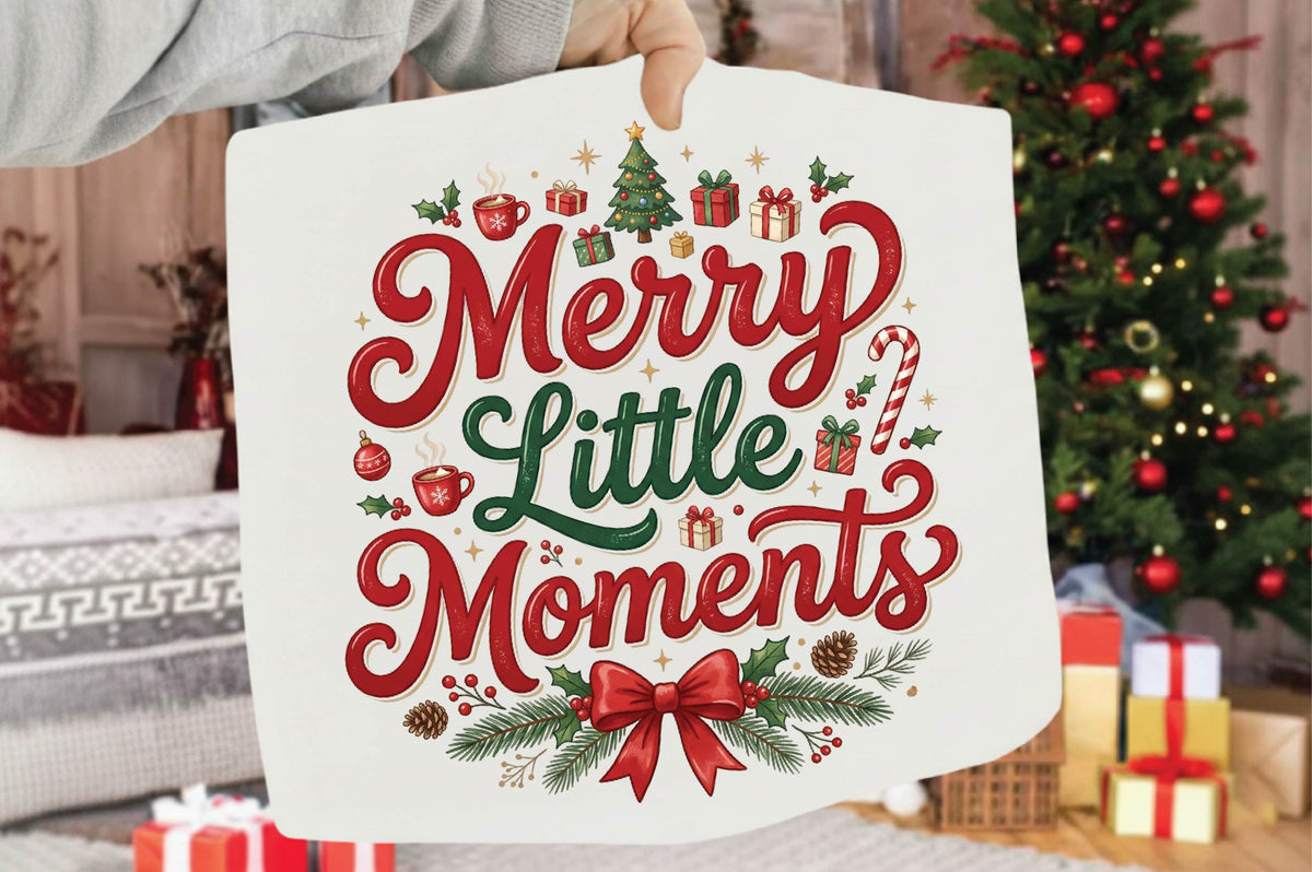 Merry Little Moments PNG, Christmas Sublimation Design, Holiday Shirt PNG, Merry Little Moments Christmas Graphic