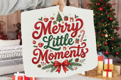 Merry Little Moments PNG, Christmas Sublimation Design, Holiday Shirt PNG, Merry Little Moments Christmas Graphic