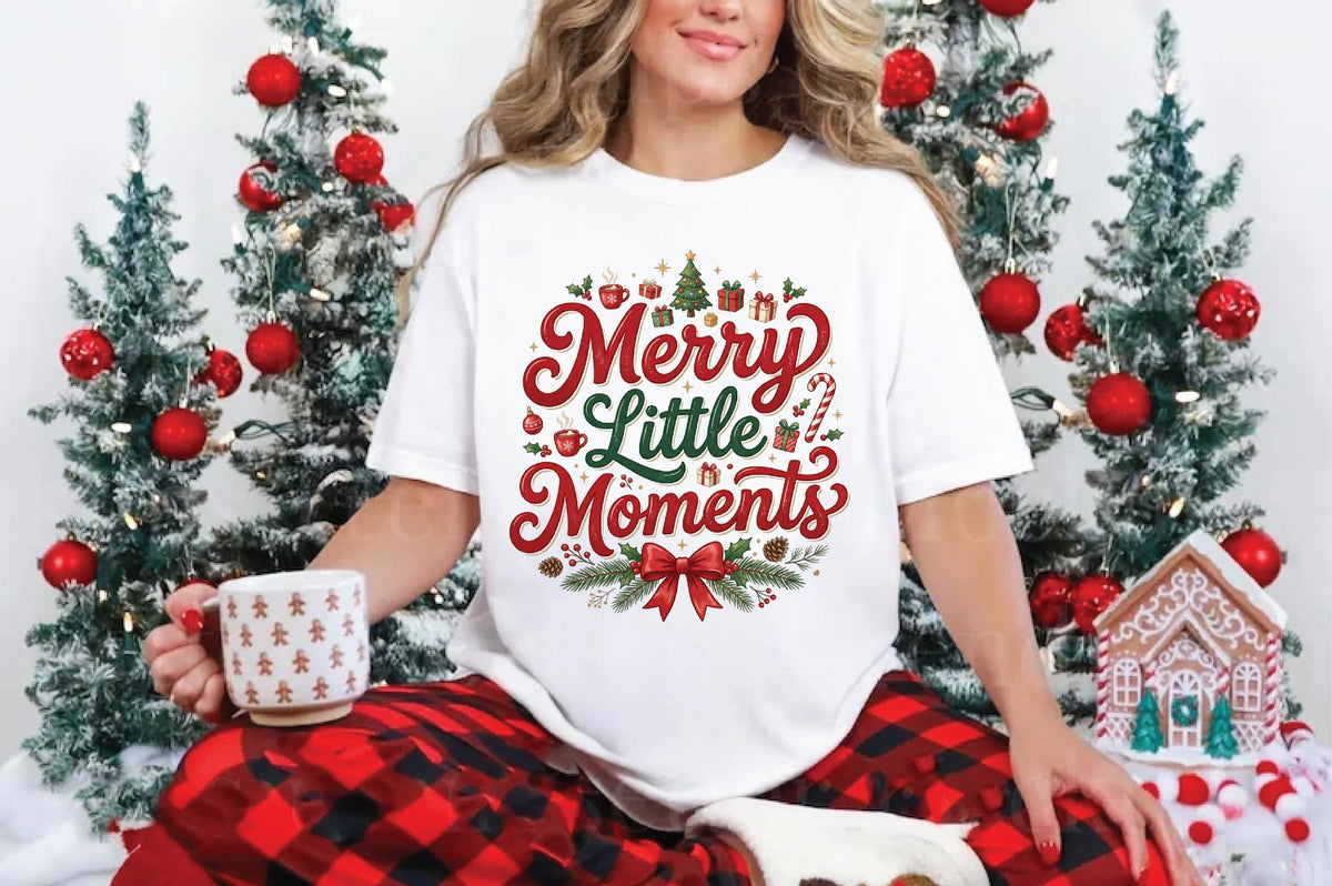 Merry Little Moments PNG, Christmas Sublimation Design, Holiday Shirt PNG, Merry Little Moments Christmas Graphic