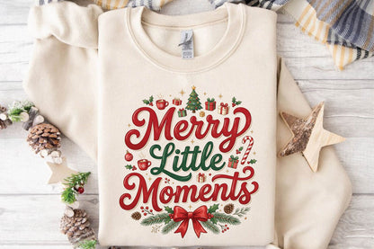 Merry Little Moments PNG, Christmas Sublimation Design, Holiday Shirt PNG, Merry Little Moments Christmas Graphic