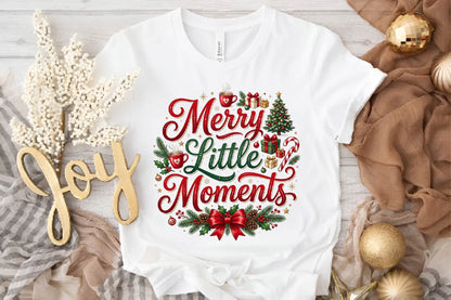 Merry Little Moments PNG, Christmas Sublimation Design, Holiday Shirt PNG, Cozy Christmas Graphic
