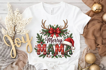 Merry Mama Christmas PNG, Christmas Mom Sublimation Design, Mama Holiday Shirt PNG