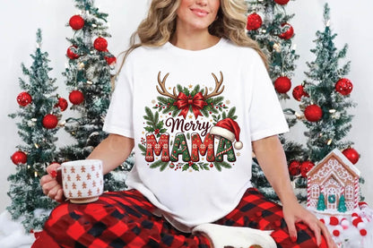 Merry Mama Christmas PNG, Christmas Mom Sublimation Design, Mama Holiday Shirt PNG