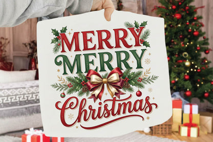 Merry Merry Christmas PNG, Christmas Sublimation Design, Holiday Shirt PNG, Festive Christmas Graphic