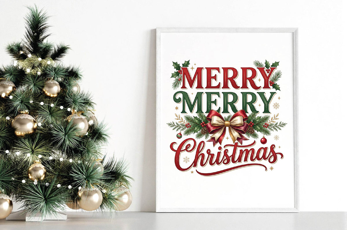Merry Merry Christmas PNG, Christmas Sublimation Design, Holiday Shirt PNG, Festive Christmas Graphic