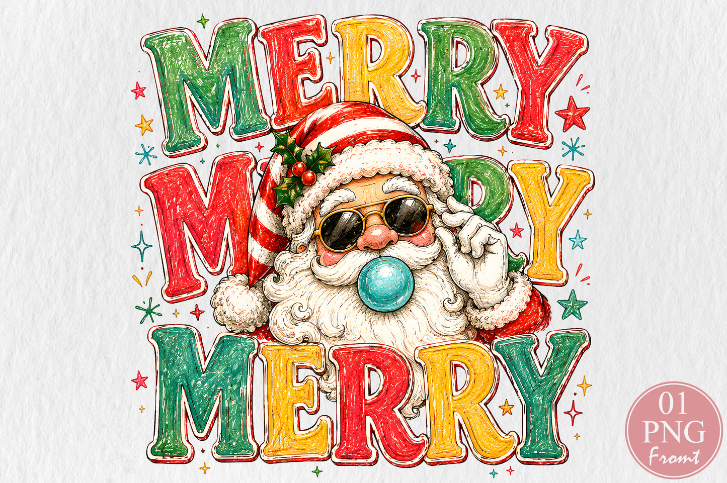 Merry Santa Christmas PNG Sublimation