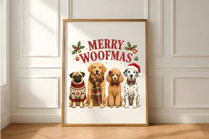 Merry Woofmas Christmas Dogs PNG