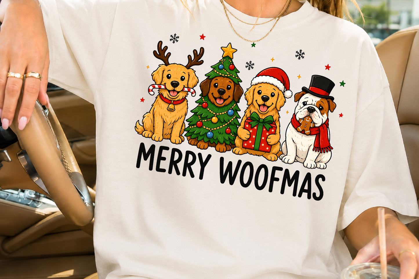 Merry Woofmas Christmas Dog PNG Sublimation Design