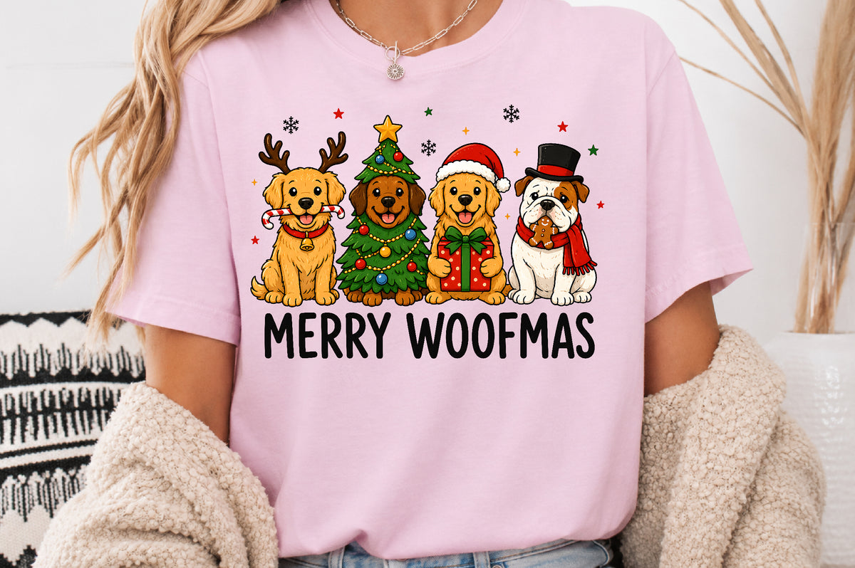 Merry Woofmas Christmas Dog PNG Sublimation Design