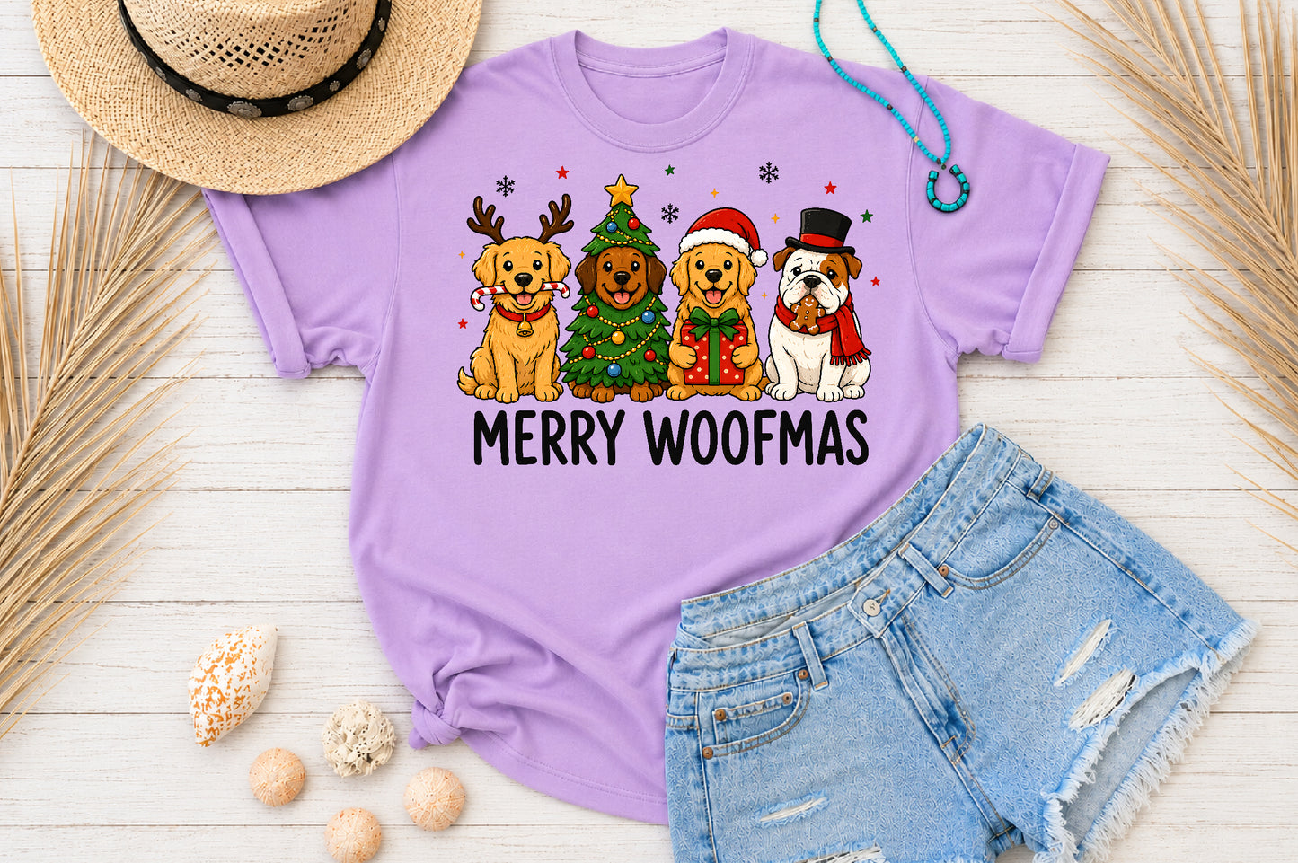 Merry Woofmas Christmas Dog PNG Sublimation Design