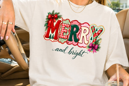 Merry and Bright Christmas PNG Sublimation