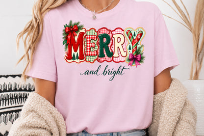 Merry and Bright Christmas PNG Sublimation