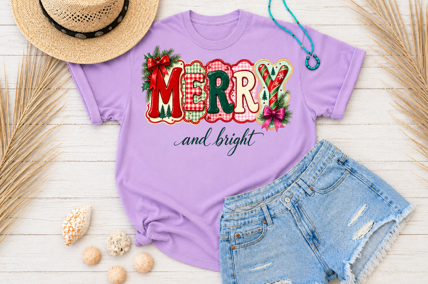 Merry and Bright Christmas PNG Sublimation