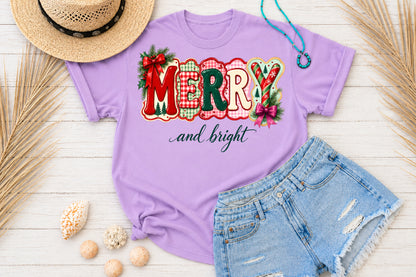Merry and Bright Christmas PNG Sublimation