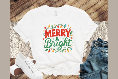 Merry and Bright Christmas Lights PNG