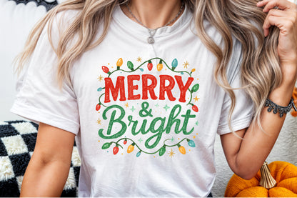 Merry and Bright Christmas Lights PNG