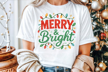 Merry and Bright Christmas Lights PNG