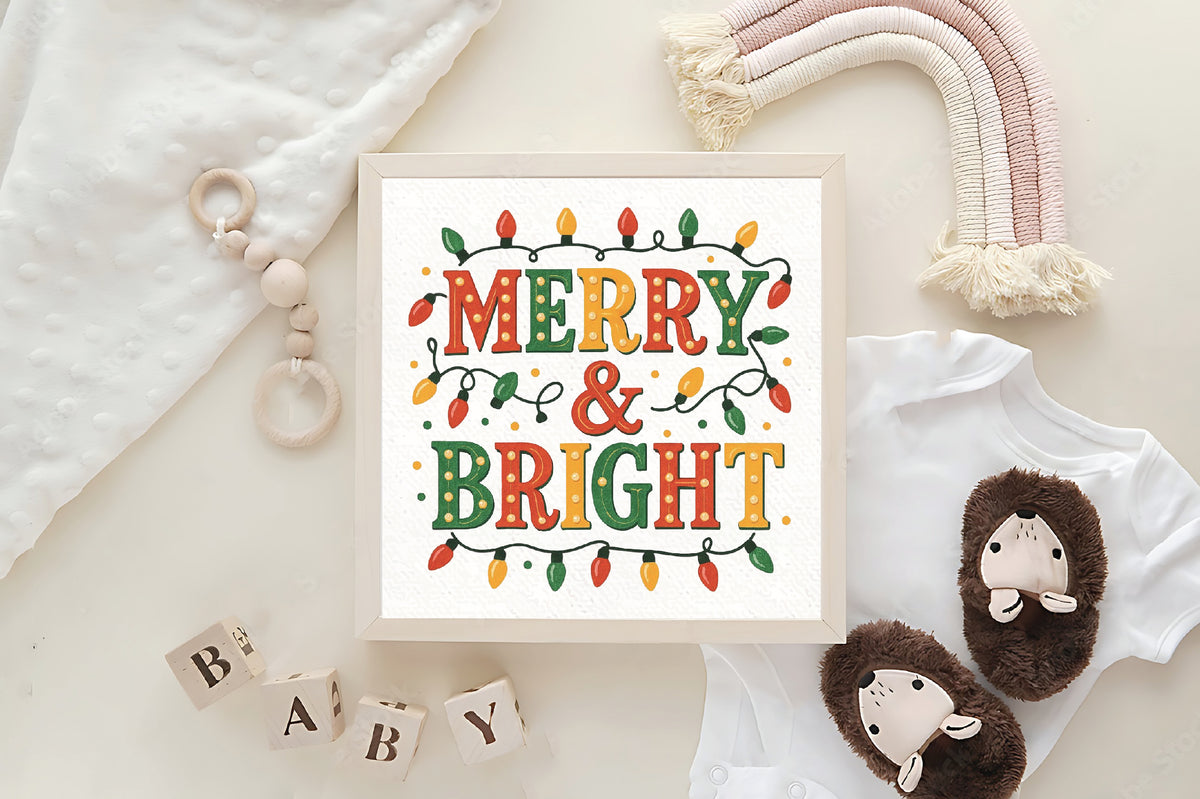 Merry and Bright Christmas PNG