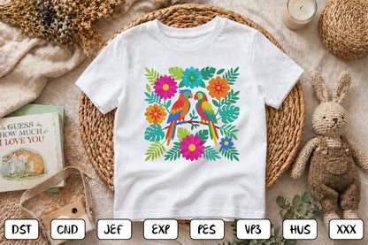 Mexican Toucan Embroidery Bundle – Colorful Tropical Birds & Mexican Folk Art Machine Embroidery Designs