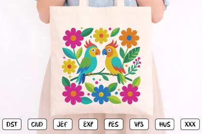 Mexican Toucan Embroidery Bundle – Colorful Tropical Birds & Mexican Folk Art Machine Embroidery Designs